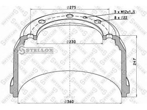 STELLOX 85-00072-SX stabdžių būgnas
81501100237