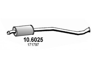 ASSO 10.6025 vidurinis duslintuvas 
 Išmetimo sistema -> Duslintuvas
171738, 171788, 171797, 1717A4