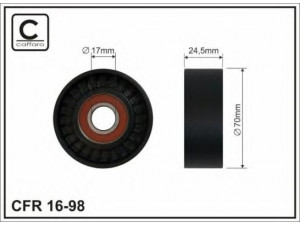 CAFFARO 16-98 įtempiklio skriemulys, V formos rumbuotas diržas 
 Diržinė pavara -> V formos rumbuotas diržas/komplektas -> Įtempiklio skriemulys
5751.55, 5751.A7, 5751.F6, 96344657