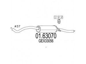 MTS 01.63070 galinis duslintuvas 
 Išmetimo sistema -> Duslintuvas
GEX33056