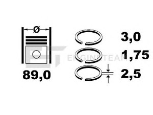 ET ENGINETEAM R1008800 stūmoklio žiedų komplektas 
 Variklis -> Cilindrai/stūmokliai
4431757, 93161856