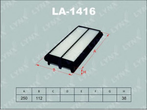 LYNXauto LA-1416 oro filtras 
 Techninės priežiūros dalys -> Techninės priežiūros intervalai
28113-07100, 28113-07100
