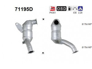 AS 71195D katalizatoriaus keitiklis 
 Išmetimo sistema -> Katalizatoriaus keitiklis
1684901619, 1684901819, 1684908710