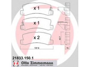 ZIMMERMANN 21833.150.1 stabdžių trinkelių rinkinys, diskinis stabdys 
 Techninės priežiūros dalys -> Papildomas remontas
0446612110, 0446620020, 0446620070