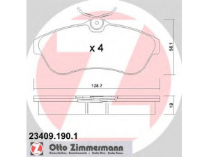 ZIMMERMANN 23409.190.1 stabdžių trinkelių rinkinys, diskinis stabdys 
 Techninės priežiūros dalys -> Papildomas remontas
425237, 425372