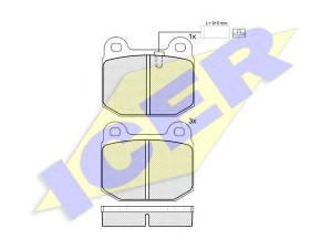 ICER 180946 stabdžių trinkelių rinkinys, diskinis stabdys 
 Techninės priežiūros dalys -> Papildomas remontas
0060 760 088, 0060 760 091, 0060 760 093