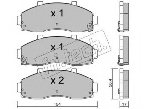 fri.tech. 382.0 stabdžių trinkelių rinkinys, diskinis stabdys 
 Techninės priežiūros dalys -> Papildomas remontas
0K72A-33-28Z