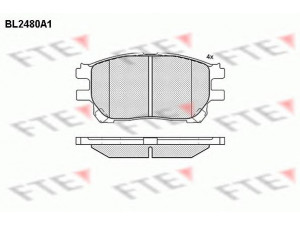 FTE BL2480A1 stabdžių trinkelių rinkinys, diskinis stabdys 
 Techninės priežiūros dalys -> Papildomas remontas
04465-28490