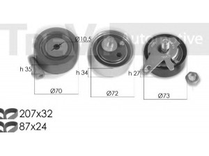 TREVI AUTOMOTIVE KD1294 paskirstymo diržo komplektas 
 Techninės priežiūros dalys -> Papildomas remontas
059198119, 059198119A, 059198119A