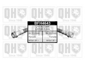 QUINTON HAZELL BFH4643 stabdžių žarnelė 
 Stabdžių sistema -> Stabdžių žarnelės
FBH 6419, 03 523 601 353, 1H0 611 775