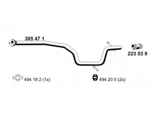 ERNST 305471 išleidimo kolektorius 
 Išmetimo sistema -> Išmetimo vamzdžiai
1 377 430, 1 388 769, 1 481 248