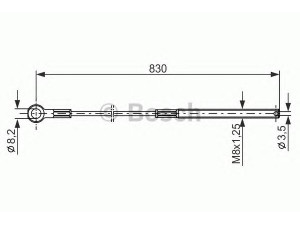 BOSCH 1 987 477 208 trosas, stovėjimo stabdys 
 Stabdžių sistema -> Valdymo svirtys/trosai
601 420 04 11, 601 420 16 85, A 601 420 04 11