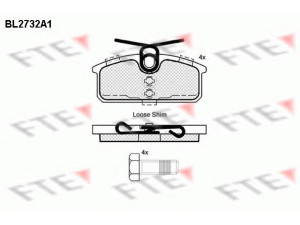 FTE BL2732A1 stabdžių trinkelių rinkinys, diskinis stabdys 
 Techninės priežiūros dalys -> Papildomas remontas
44 06 081 95R