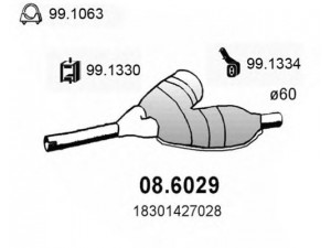 ASSO 08.6029 vidurinis duslintuvas 
 Išmetimo sistema -> Duslintuvas
18101436492, 18101436493, 18101436534