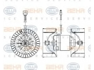 HELLA 8EW 009 158-051 vidaus pūtiklis 
 Šildymas / vėdinimas -> Orpūtė/dalys
64 11 8 372 797, 64 11 9 204 154