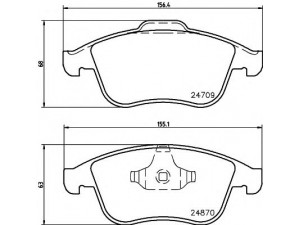 HELLA 8DB 355 014-801 stabdžių trinkelių rinkinys, diskinis stabdys 
 Techninės priežiūros dalys -> Papildomas remontas
410600032R, 410602933R