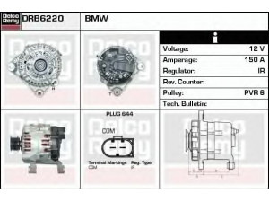 DELCO REMY DRB6220 kintamosios srovės generatorius 
 Elektros įranga -> Kint. sr. generatorius/dalys -> Kintamosios srovės generatorius
12317519135, 12317519721, 12317519723