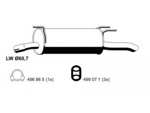 ERNST 023177 galinis duslintuvas 
 Išmetimo sistema -> Duslintuvas
8 52 389, 9157103