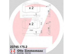 ZIMMERMANN 23745.175.2 stabdžių trinkelių rinkinys, diskinis stabdys 
 Techninės priežiūros dalys -> Papildomas remontas