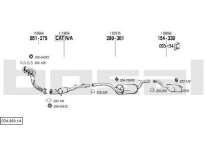 BOSAL 034.980.14 išmetimo sistema 
 Išmetimo sistema -> Išmetimo sistema, visa
