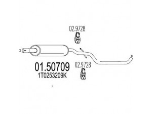 MTS 01.50709 vidurinis duslintuvas 
 Išmetimo sistema -> Duslintuvas
1T0253209K
