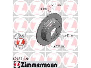 ZIMMERMANN 400.3611.20 stabdžių diskas 
 Stabdžių sistema -> Diskinis stabdys -> Stabdžių diskas
168 423 0212