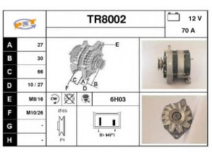 SNRA TR8002 kintamosios srovės generatorius 
 Elektros įranga -> Kint. sr. generatorius/dalys -> Kintamosios srovės generatorius