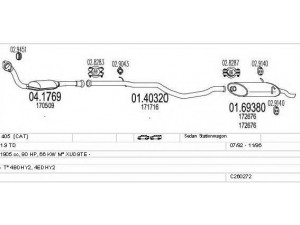 MTS C260272006178 išmetimo sistema 
 Išmetimo sistema -> Išmetimo sistema, visa