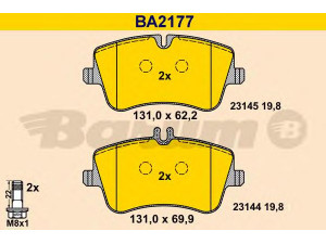BARUM BA2177 stabdžių trinkelių rinkinys, diskinis stabdys 
 Techninės priežiūros dalys -> Papildomas remontas
003 420 25 20, 003 420 26 20, 003 420 45 20