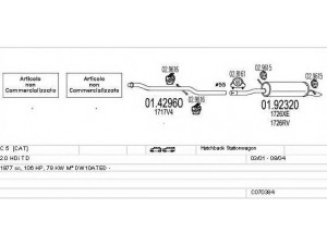 MTS C070384009072 išmetimo sistema 
 Išmetimo sistema -> Išmetimo sistema, visa