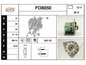 SNRA FO8050 kintamosios srovės generatorius 
 Elektros įranga -> Kint. sr. generatorius/dalys -> Kintamosios srovės generatorius