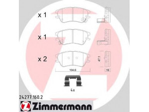 ZIMMERMANN 24277.160.2 stabdžių trinkelių rinkinys, diskinis stabdys 
 Techninės priežiūros dalys -> Papildomas remontas
5810102A10