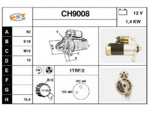 SNRA CH9008 starteris 
 Elektros įranga -> Starterio sistema -> Starteris
M1T74281, M1T74283, M1T74283ZC