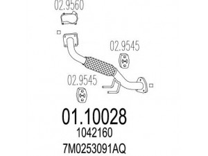 MTS 01.10028 išleidimo kolektorius 
 Išmetimo sistema -> Išmetimo vamzdžiai
1042160, 7M0253091AQ, 7M0253091AQ
