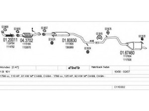 MTS C110332003296 išmetimo sistema 
 Išmetimo sistema -> Išmetimo sistema, visa