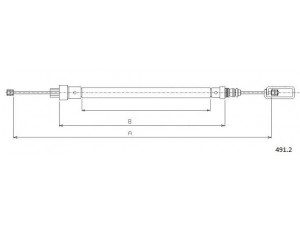 CABOR 491.2 trosas, stovėjimo stabdys 
 Stabdžių sistema -> Valdymo svirtys/trosai
1472958080, 4745F5, 1472958080