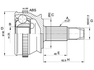 OPEN PARTS CVJ5155.10 jungčių komplektas, kardaninis velenas 
 Ratų pavara -> Sujungimai/komplektas
0082466864, 82466864, 0082466864