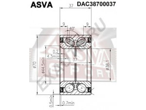 ASVA DAC38700037 rato guolis 
 Ašies montavimas/vairavimo mechanizmas/ratai -> Rato stebulė/montavimas -> Rato guolis