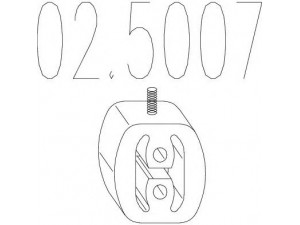 MTS 02.5007 atraminis buferis, triukšmo slopintuvas 
 Išmetimo sistema -> Surinkimo dalys -> Atskiros surinkimo dalys -> Guminė apsauga
1634920044