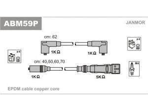 JANMOR ABM59P uždegimo laido komplektas 
 Kibirkšties / kaitinamasis uždegimas -> Uždegimo laidai/jungtys