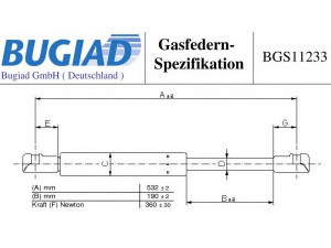 BUGIAD BGS11233 dujinė spyruoklė, bagažinė 
 Priedai -> Bagažinė/pakrovimo skyrius
A4547400145