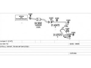 MTS C070189001120 išmetimo sistema 
 Išmetimo sistema -> Išmetimo sistema, visa