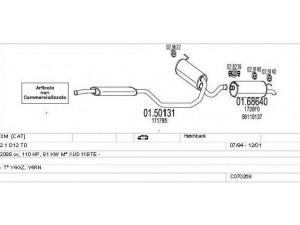 MTS C070268001208 išmetimo sistema 
 Išmetimo sistema -> Išmetimo sistema, visa