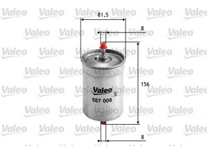 VALEO 587006 kuro filtras 
 Techninės priežiūros dalys -> Papildomas remontas
1H0201511, 1H0201511A, 1485678