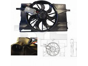 TYC 838-0007 ventiliatorius, radiatoriaus 
 Aušinimo sistema -> Oro aušinimas
30671060, 30680587, 30792688, 31261988