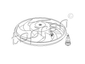 TOPRAN 206 948 ventiliatorius, radiatoriaus 
 Aušinimo sistema -> Oro aušinimas
09158008, 13 41 332, 9158008