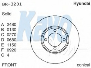 KAVO PARTS BR-3201 stabdžių diskas 
 Dviratė transporto priemonės -> Stabdžių sistema -> Stabdžių diskai / priedai
1437814, 1473814, 1549699, 1591995