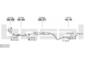 BOSAL 032.915.00 išmetimo sistema 
 Išmetimo sistema -> Išmetimo sistema, visa