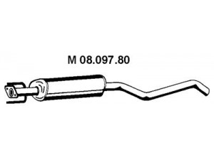 EBERSPÄCHER 08.097.80 vidurinis duslintuvas 
 Išmetimo sistema -> Duslintuvas
58 52 014, 58 52 867, 8 52 414