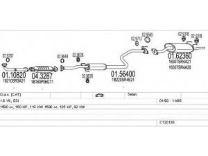 MTS C120138023685 išmetimo sistema 
 Išmetimo sistema -> Išmetimo sistema, visa